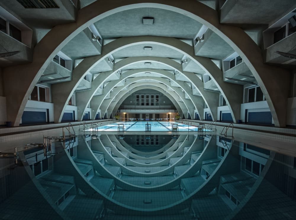 Symmetrical Pool Reflections by Renate Reichert — canvas wall art