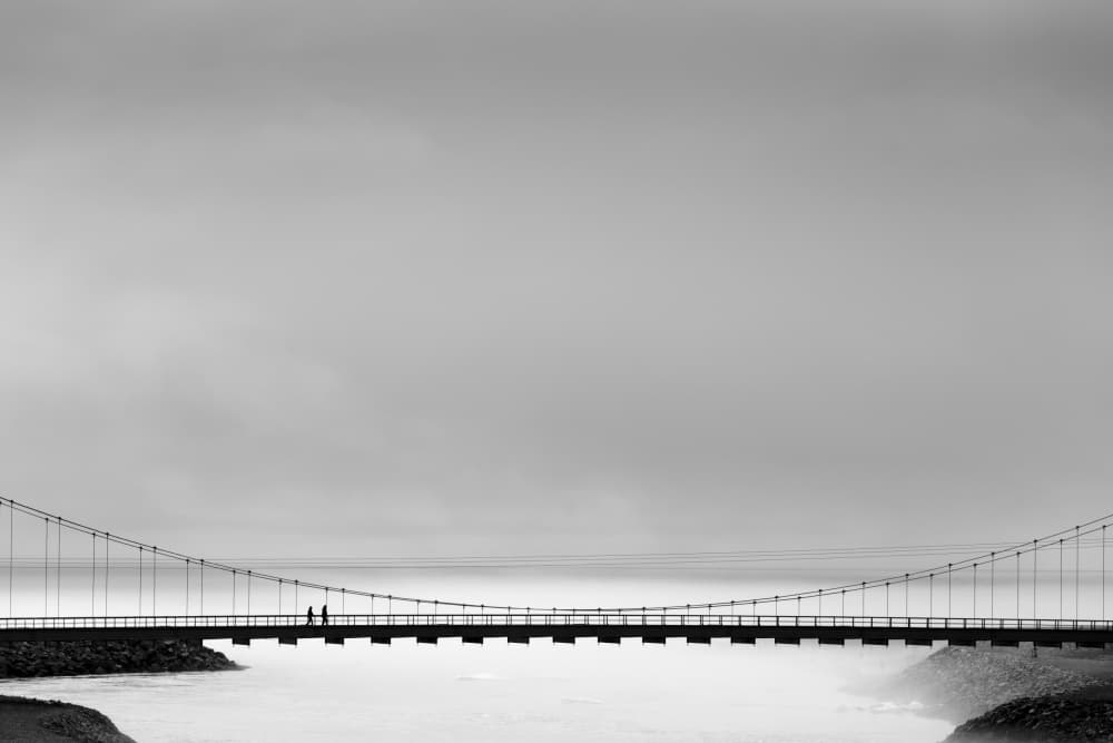 Serene Bridge Walk by Markus Kühne — canvas wall art