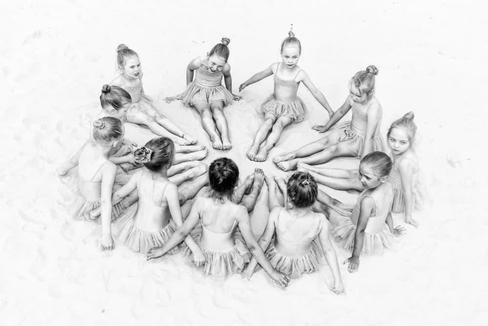 Ballet Girls Circle by Normunds Kaprano — canvas wall art