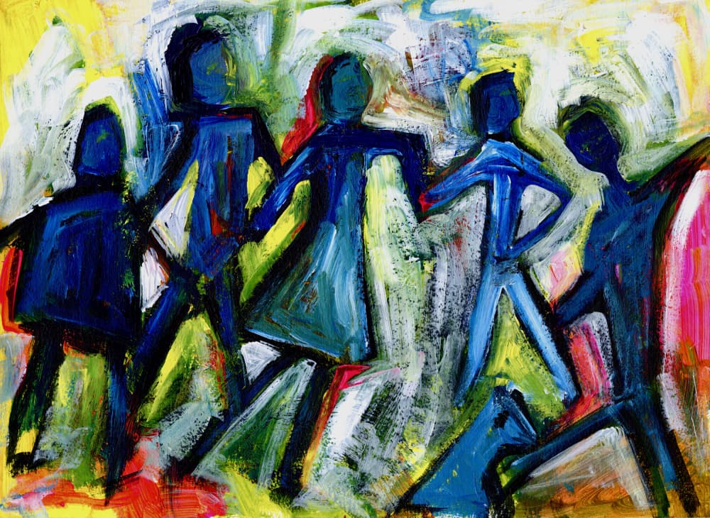 Vibrant Dancing People by Sharyn Bursic — canvas wall art