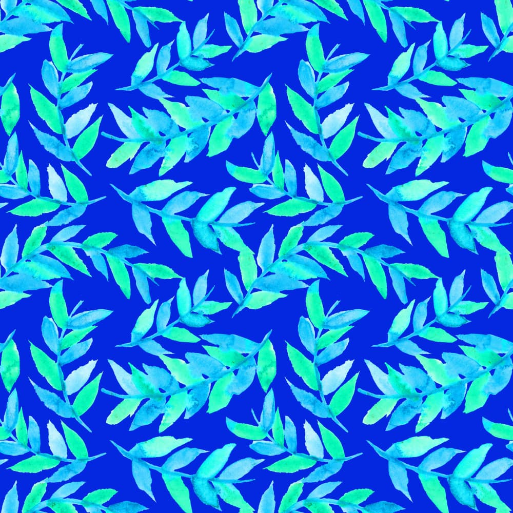 Vibrant Blue Leaf Pattern by Michele Channell — canvas wall art