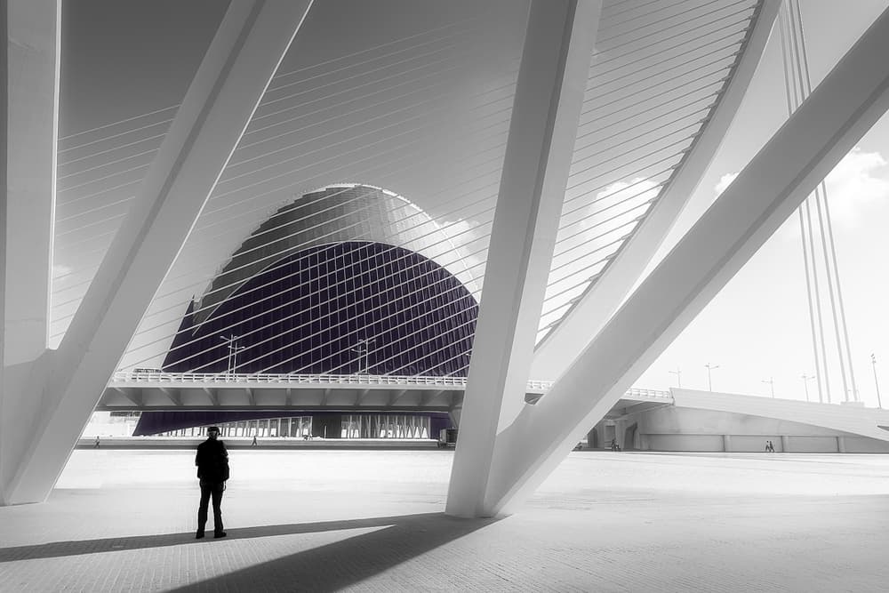 Solitary Figure Modern Architecture by Marc Huybrighs — canvas wall art