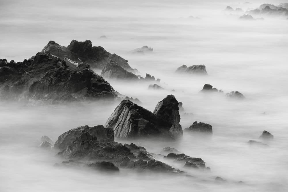 Misty Ocean Rocks by MIN CHEOL KIM — canvas wall art