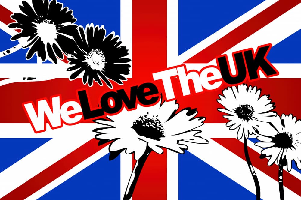 We Love The UK Flag by Rafal Kulik — canvas wall art