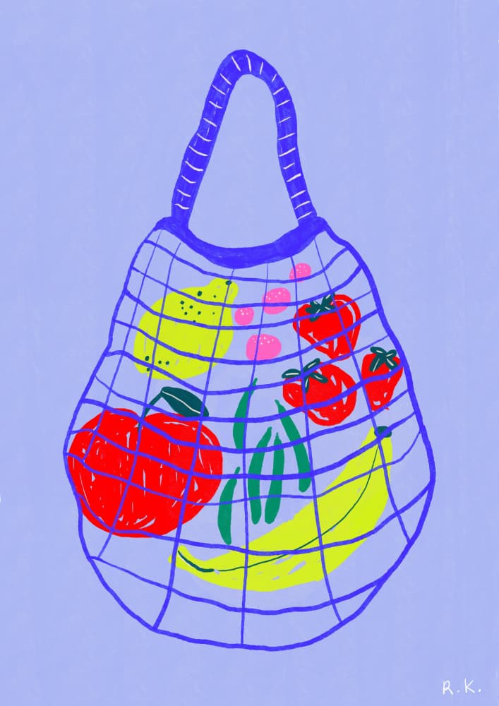 Fresh Produce Bag by Rozalie Kolkova — canvas wall art