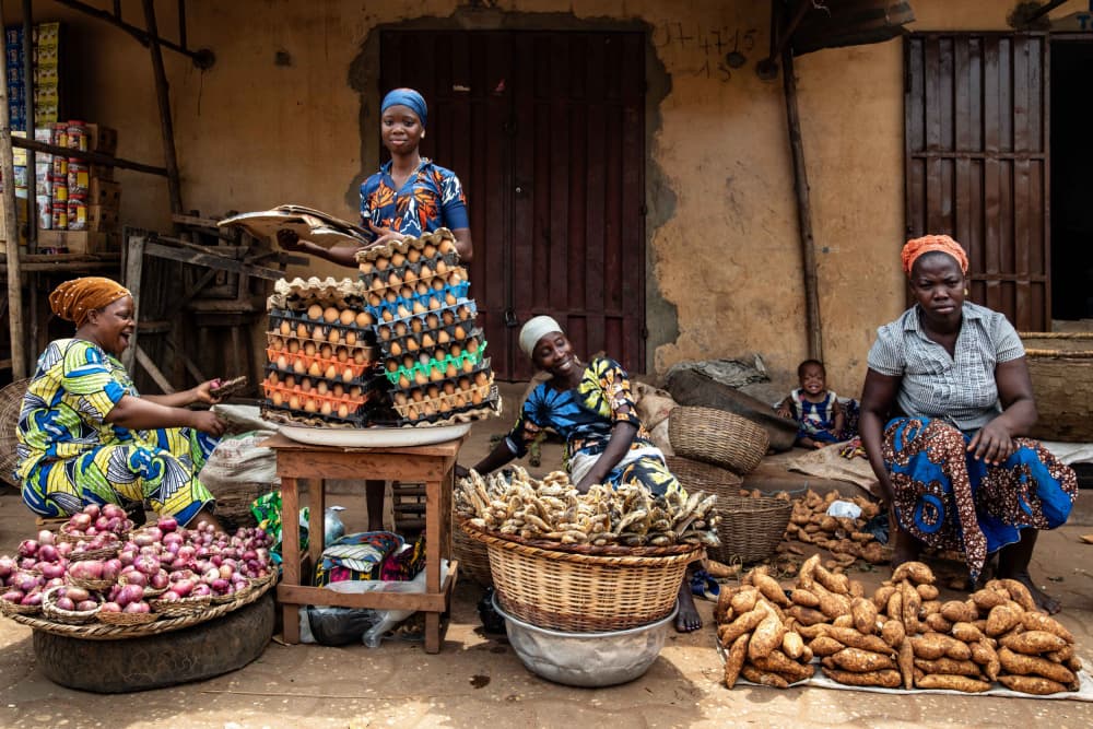 Vibrant African Market by Ella Waldman — canvas wall art