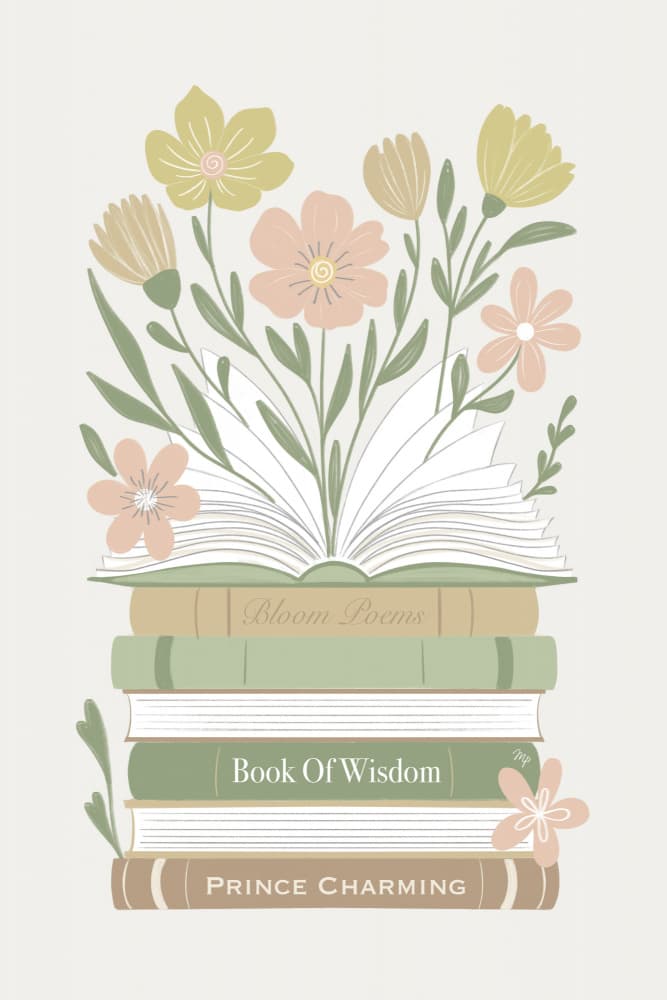 Blooming Books by Martina — canvas wall art