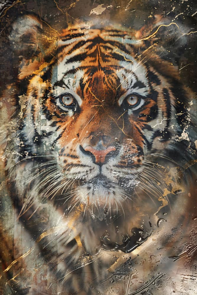 Majestic Golden Tiger by Rafal Kulik — canvas wall art