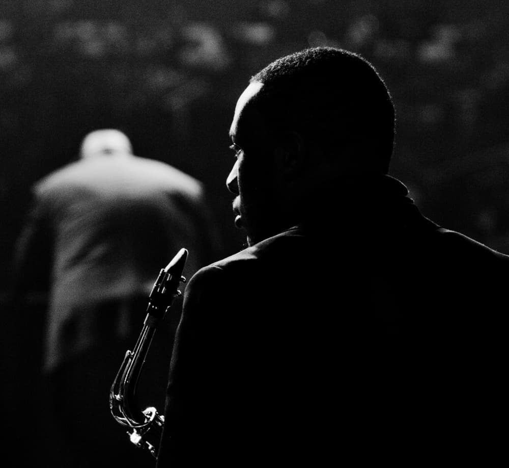 Jazz Saxophone Silhouette by Hans ML Spiegel — canvas wall art