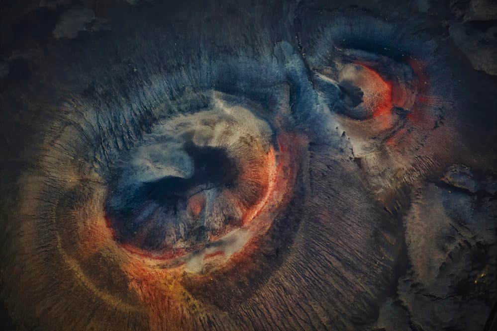 Abstract Volcanic Landscape by Michael Zheng — canvas wall art