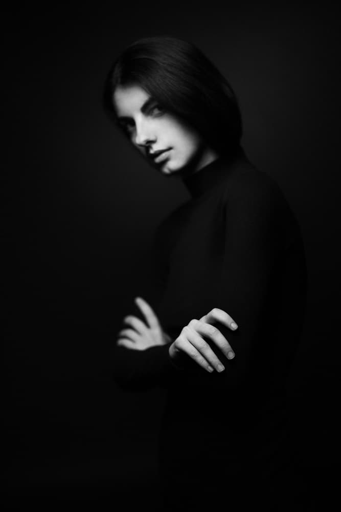 Mysterious Gaze Portrait by Artem Vasilenko — canvas wall art