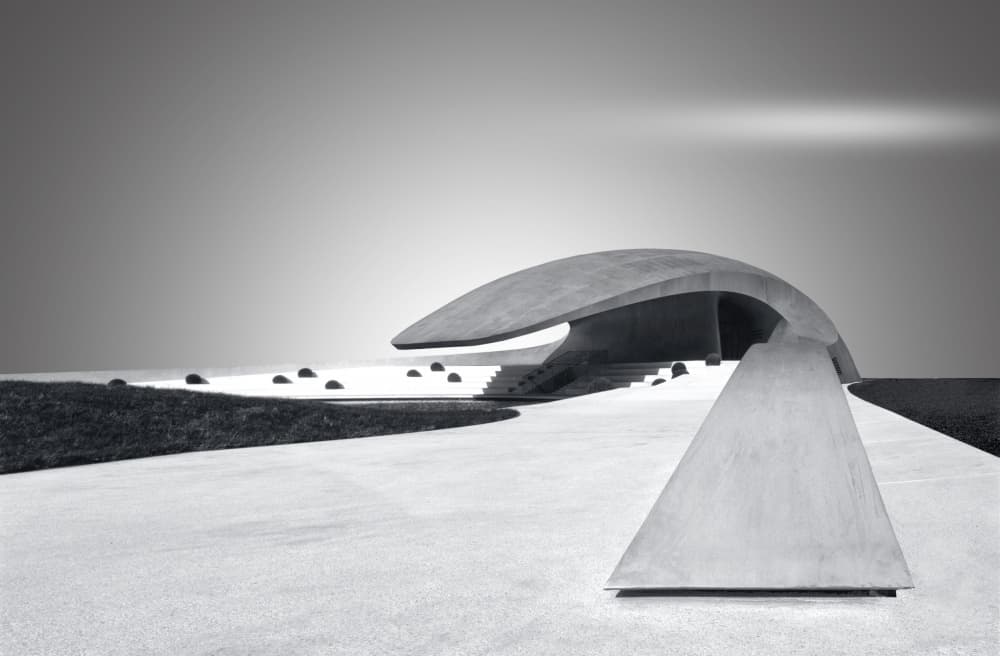 Curved Concrete Architecture by Hans Günther — canvas wall art