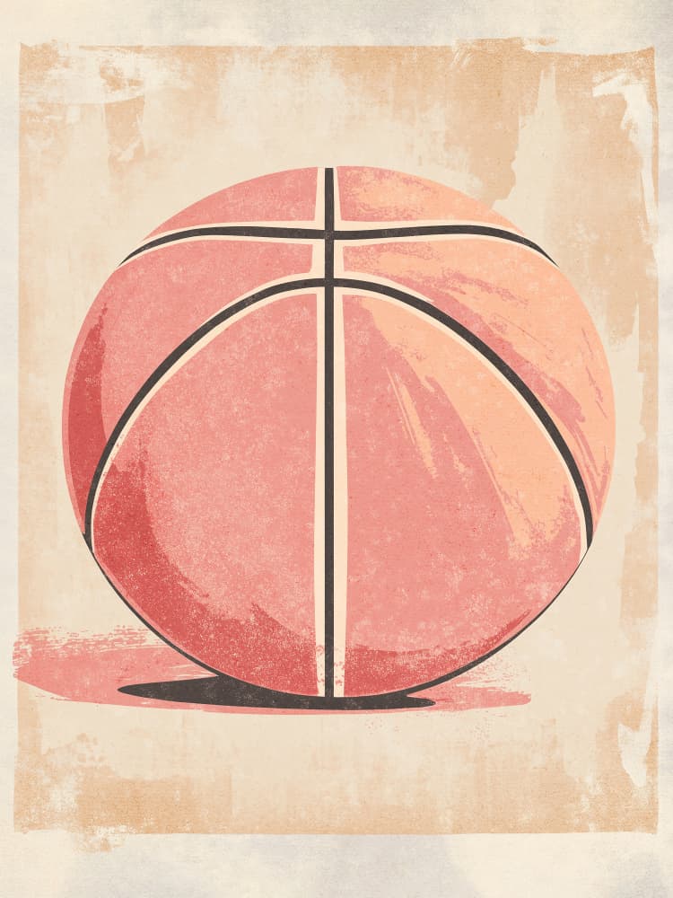 Retro Basketball by Pictufy Studio IV — canvas wall art
