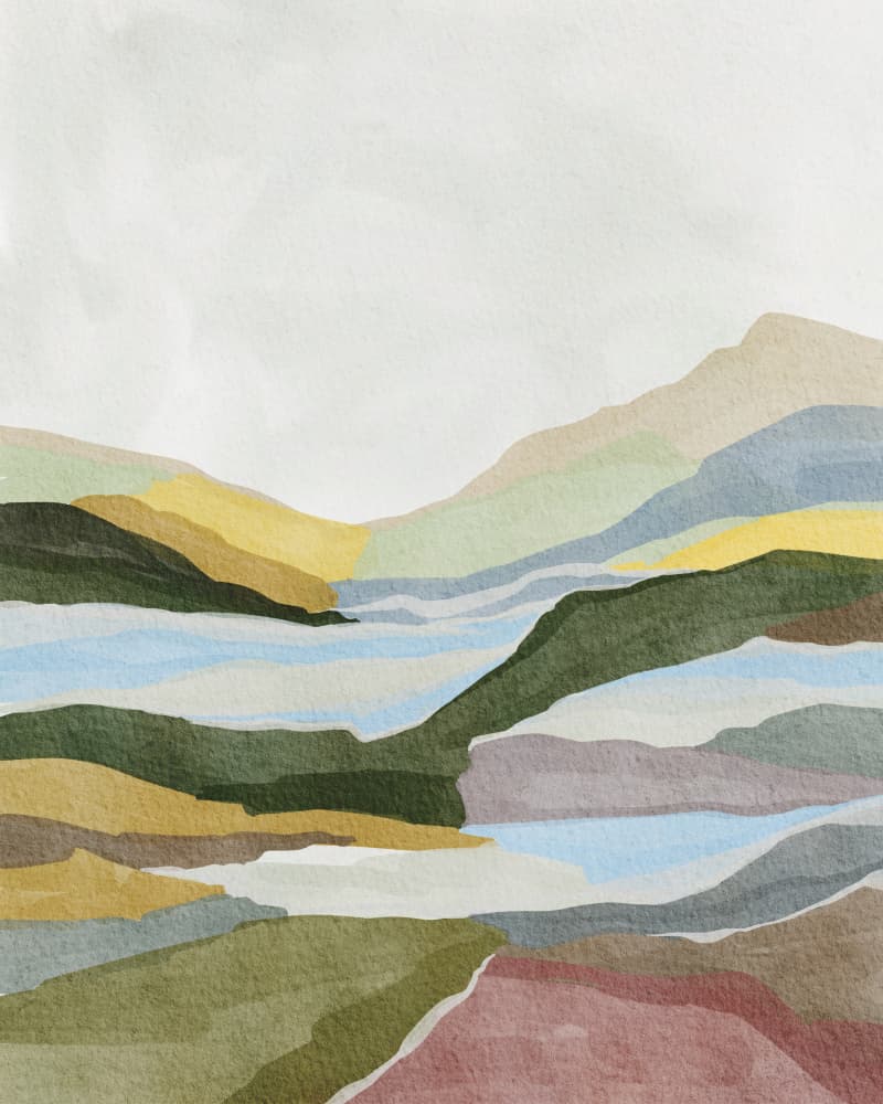 Serene Layered Landscape by Nikita Jariwala — canvas wall art