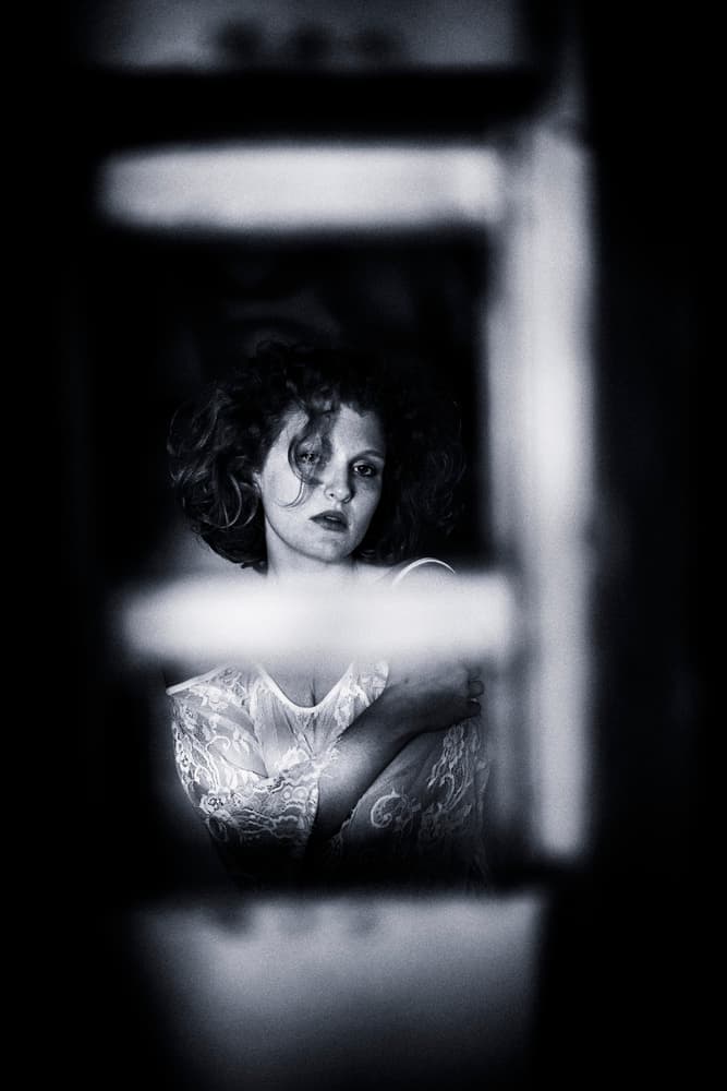 Moody Woman Portrait by Yuri Shepelev — canvas wall art