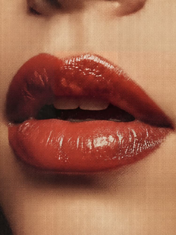 Glossy Red Lips by Andreas Magnusson — canvas wall art