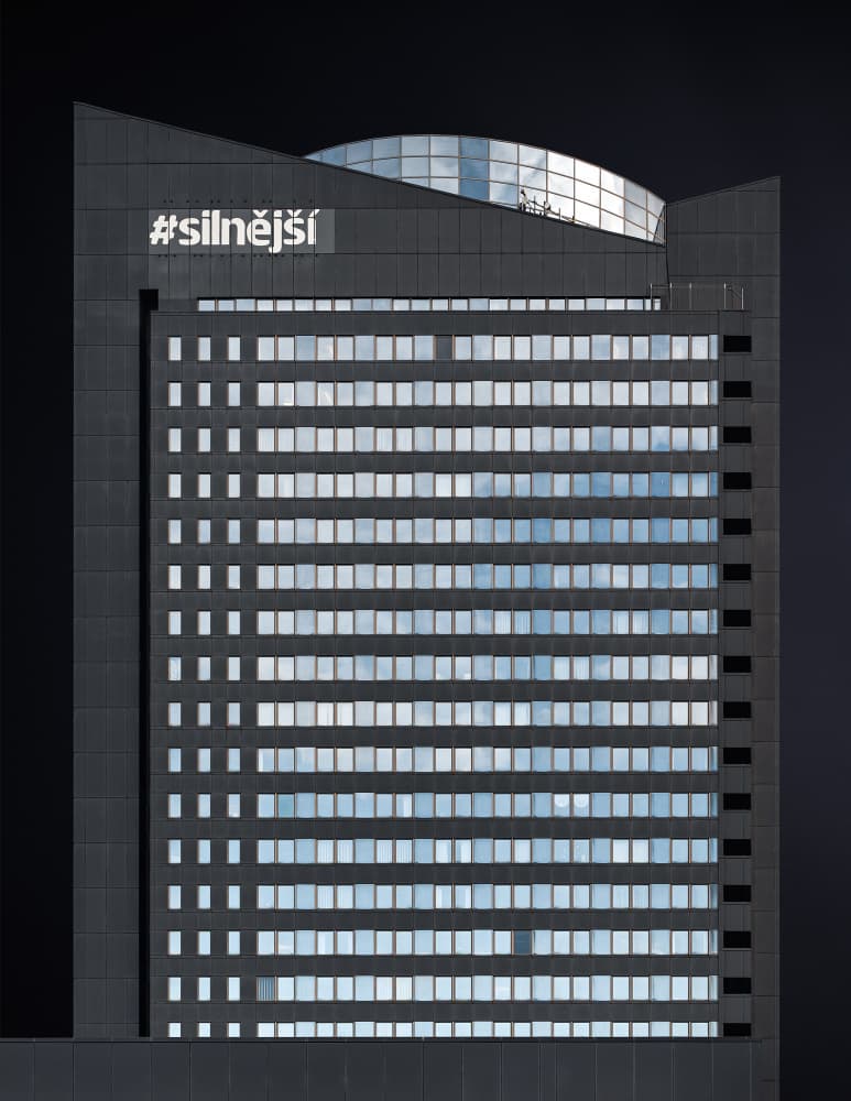 Dark Modern Skyscraper by Karol Važan — canvas wall art