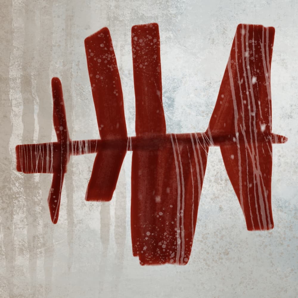 Textured Red Abstract Shapes by MANSI SAXENA — canvas wall art