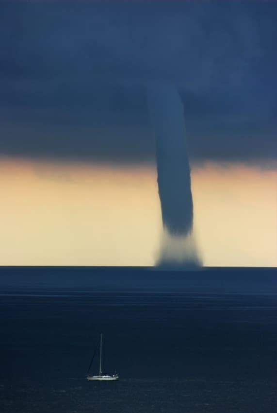 Waterspout Over Ocean by nini_filippini — canvas wall art