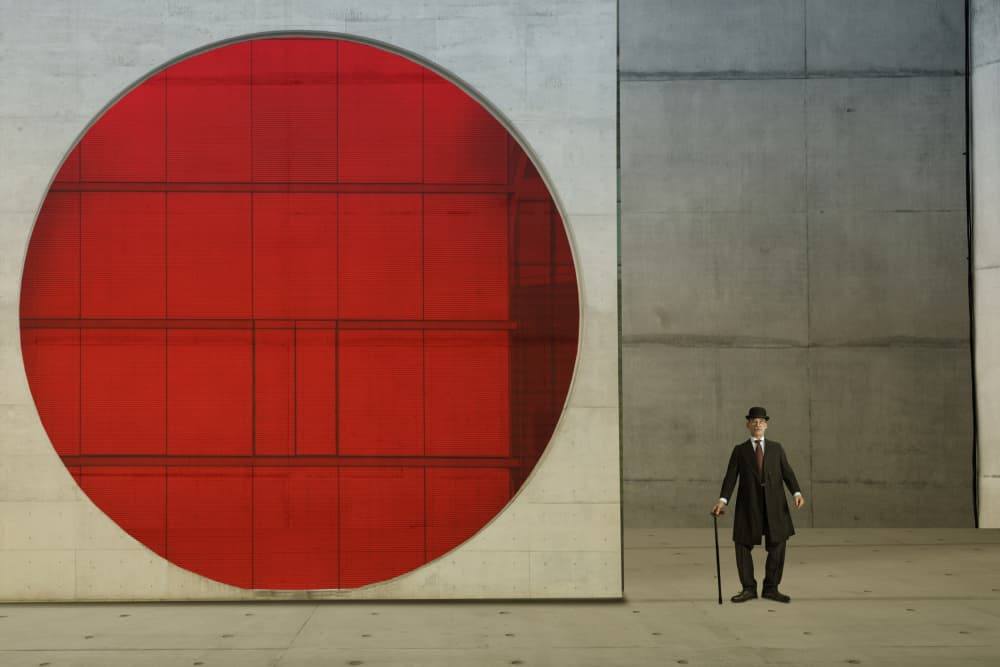 Dapper Man Red Circle by Christine von Diepenbroek — canvas wall art