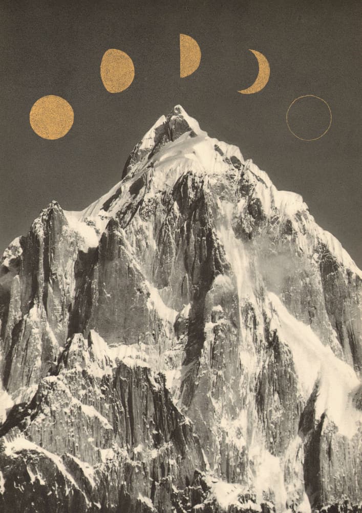 Golden Moon Mountain by Florent Bodart — canvas wall art