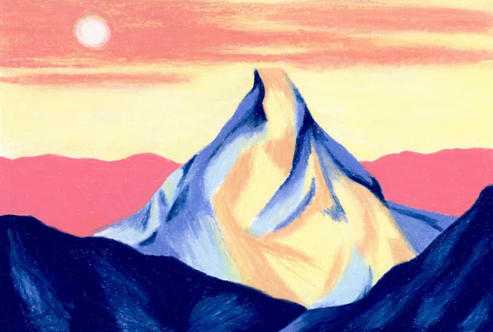 Vibrant Mountain Sunset by Julie Lesouef — canvas wall art