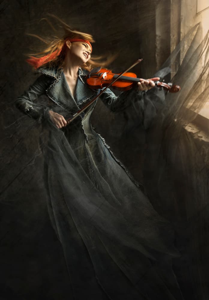 Joyful Violinist by Sebastian Kisworo — canvas wall art
