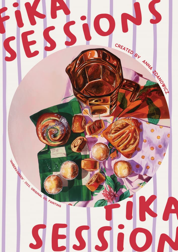 Colorful Fika Treats by Anna Zdanowicz — canvas wall art