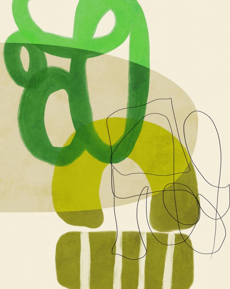 Painted Lines Green Tan 2 Kopie by Ana Rut Bre — canvas wall art