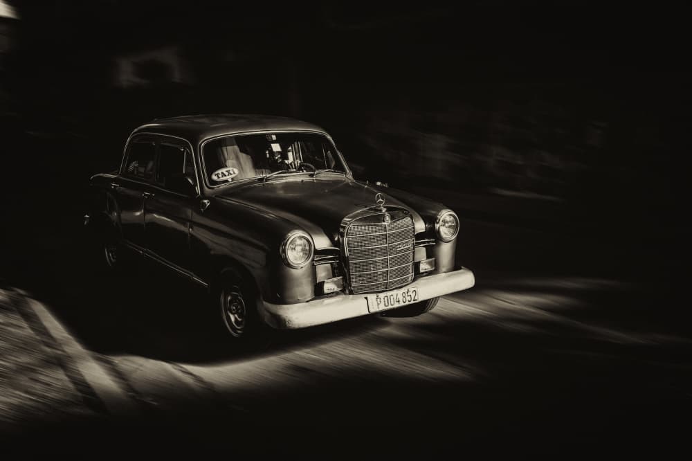 Vintage Night Taxi by Koji Morishige — canvas wall art