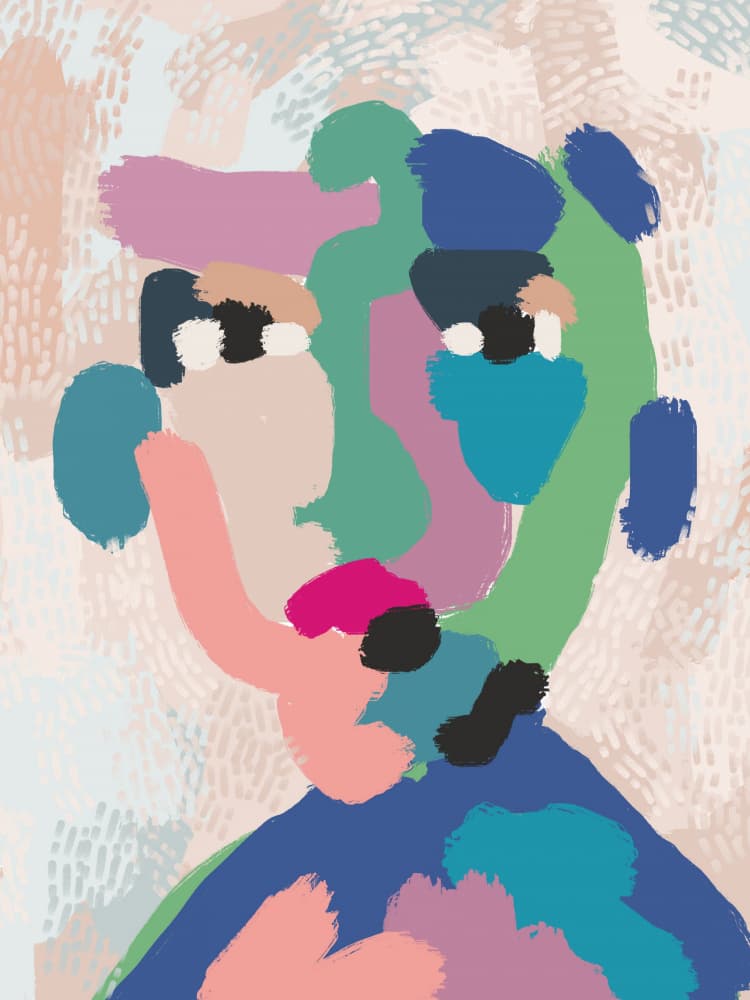 Vibrant Abstract Portrait by Little Dean — canvas wall art