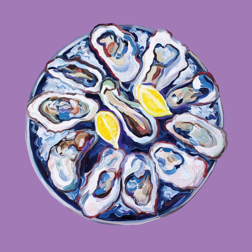 Fresh Oysters and Lemon by Alice Straker — canvas wall art