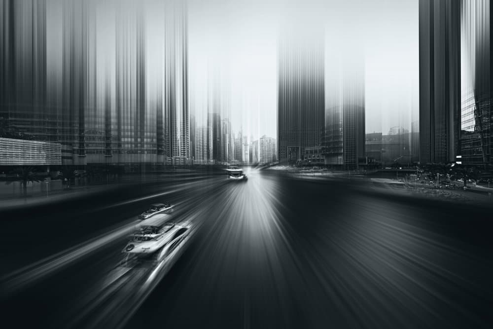 Urban Speed Blur by Hazim Alhazmi — canvas wall art