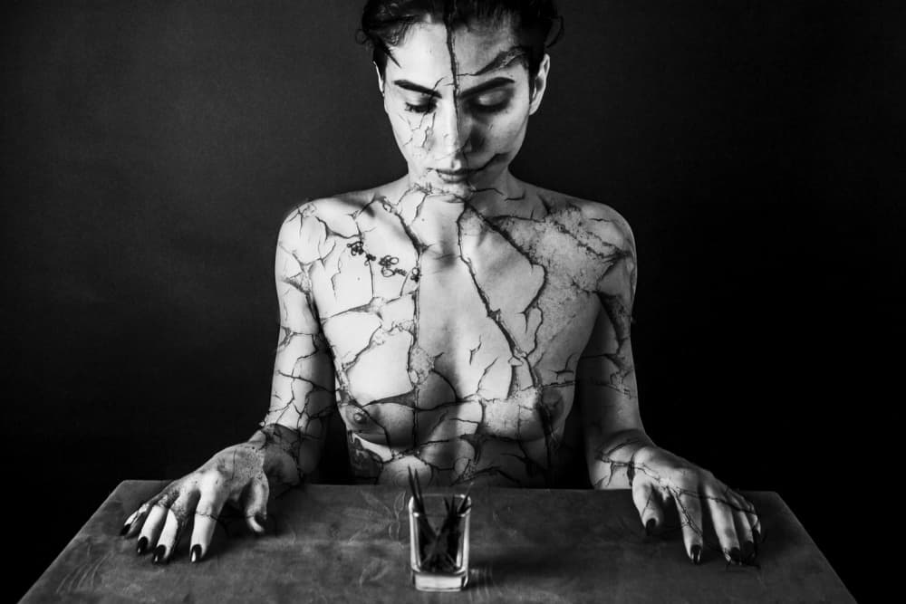 Cracked Body Portrait by Bogdan Bouşcă — canvas wall art