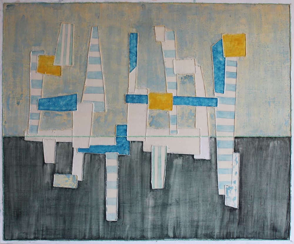Urban Striped Blocks Abstract by andrea de ranieri — canvas wall art