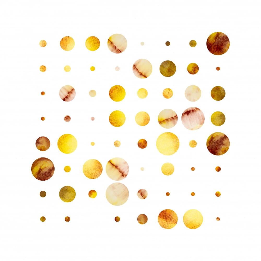 Golden Textured Circles by Fabiana Silveira — canvas wall art