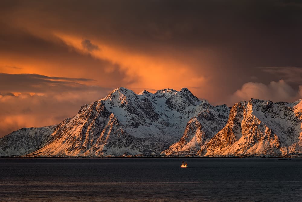 Dramatic Mountain Sunset by Raymond Hoffmann — canvas wall art