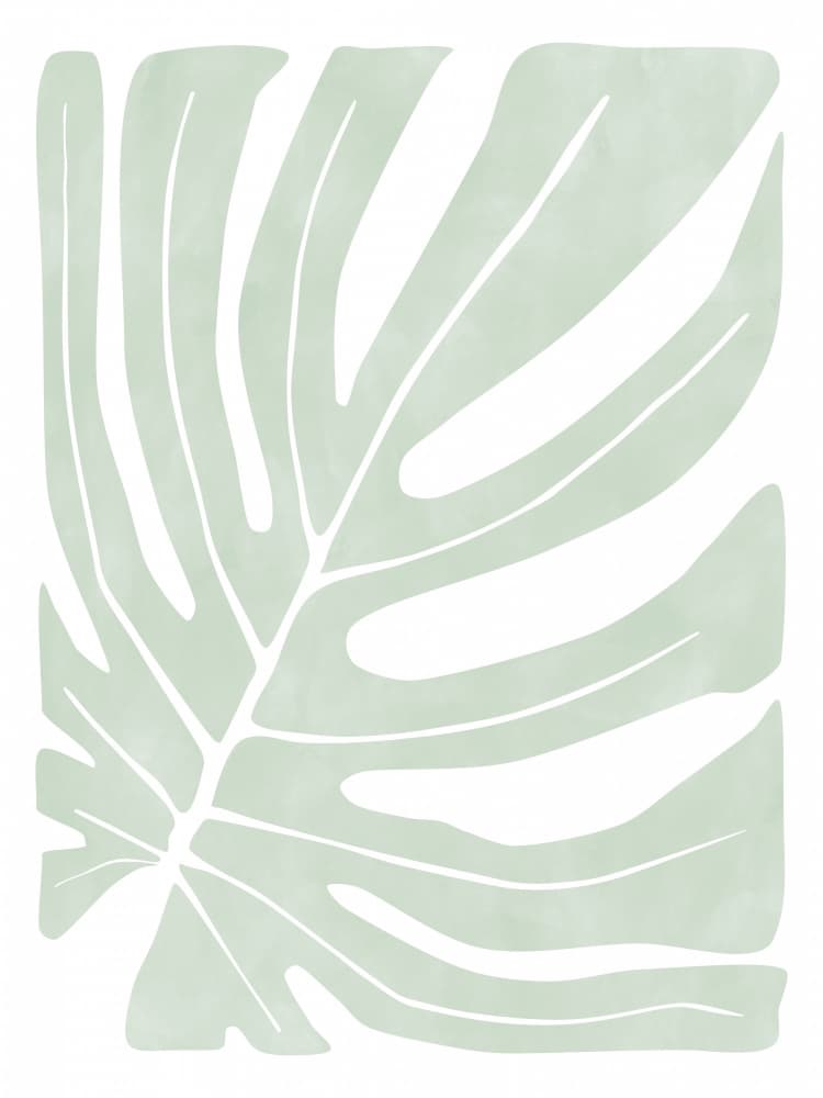 Sage Green Monstera Leaf by Elena Ristova — canvas wall art