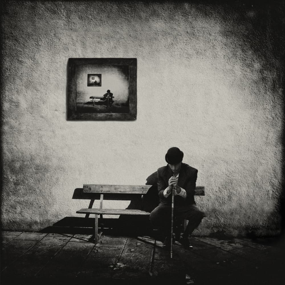 Pensive Man with Cane by Frank Wijn — canvas wall art
