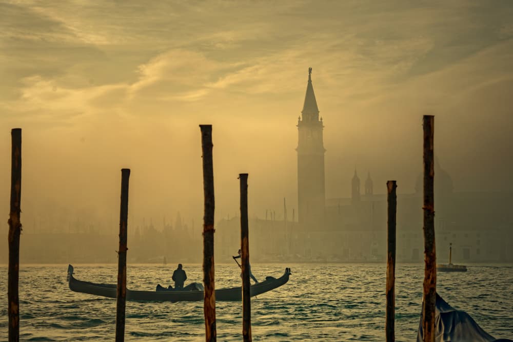 Venice Golden Hour Gondola by Isabelle DUPONT — canvas wall art