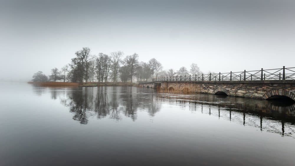 Misty Stone Bridge by Benny Pettersson — canvas wall art