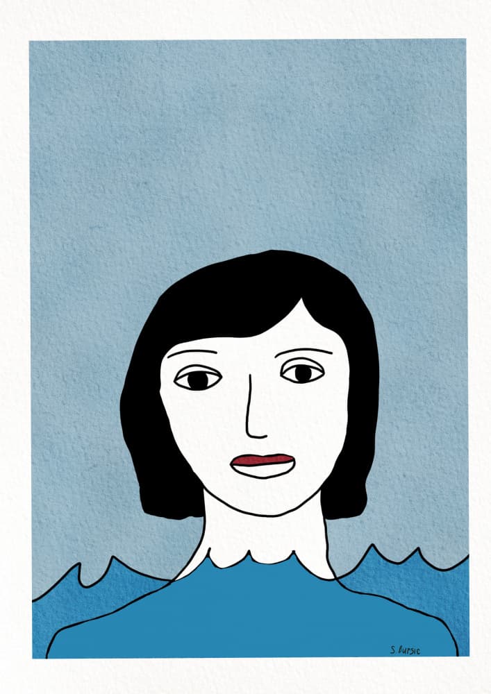 Woman In Blue Water by Sharyn Bursic — canvas wall art