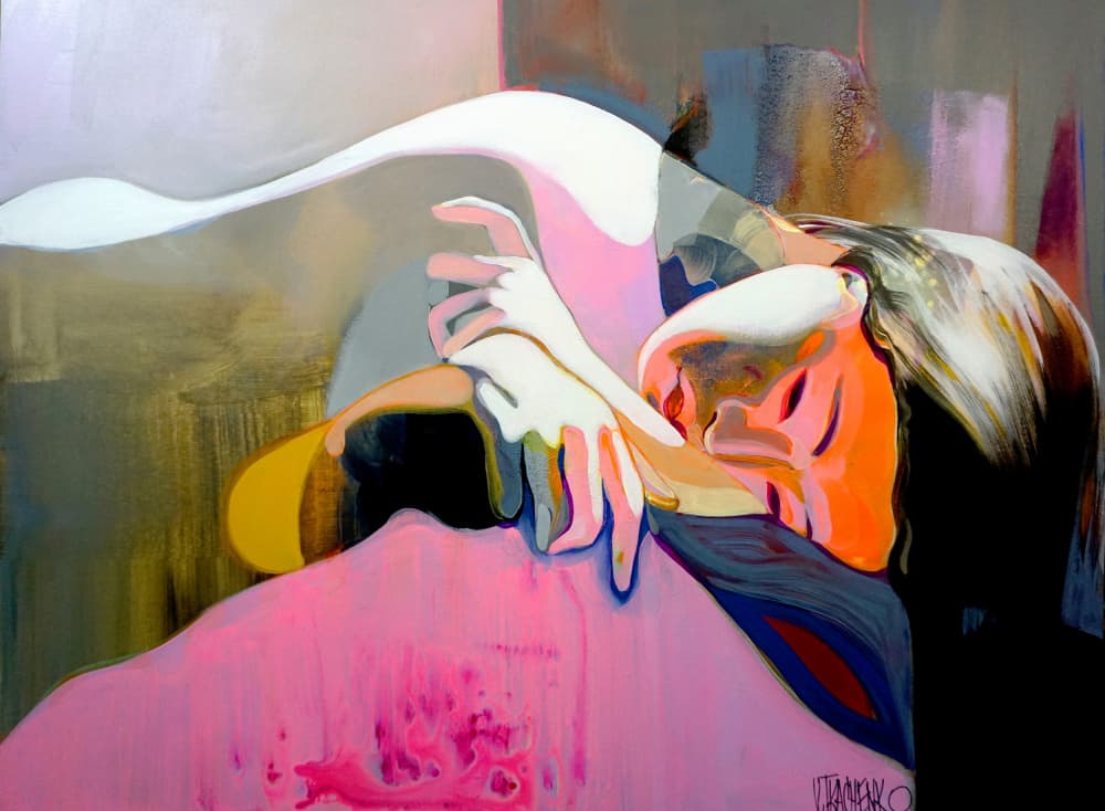 Abstract Pensive Woman by Victor Tkachenko — canvas wall art