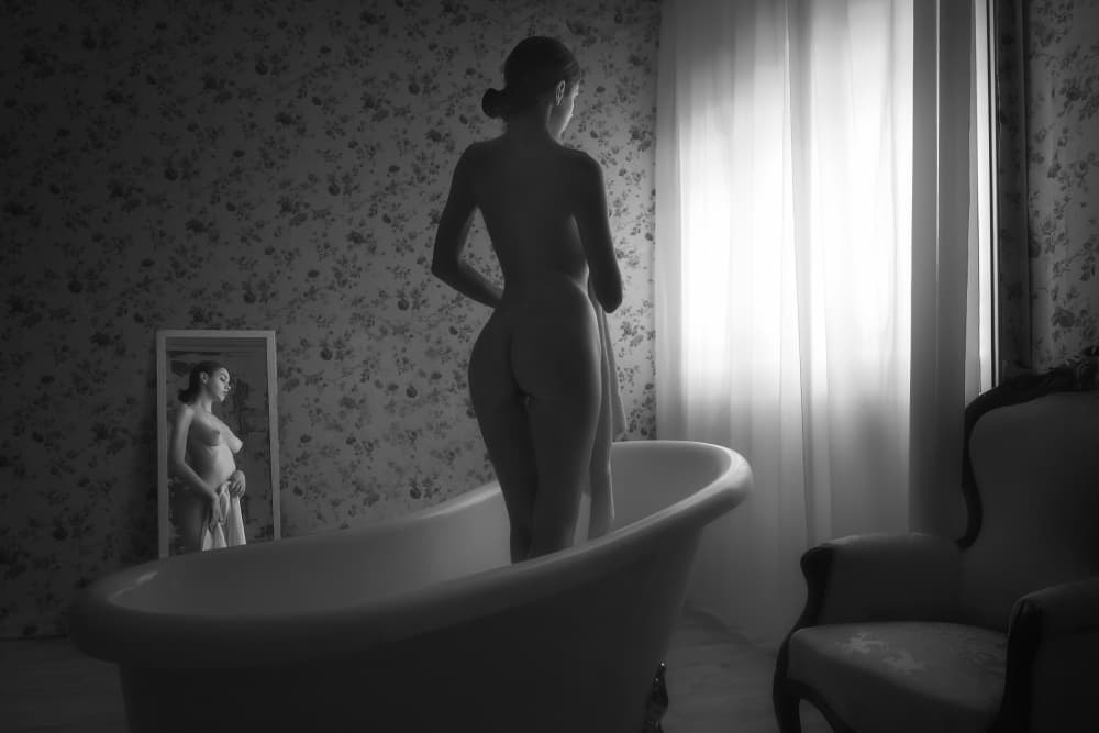 Private Bathtub Reflection by Paolo Lazzarotti — canvas wall art