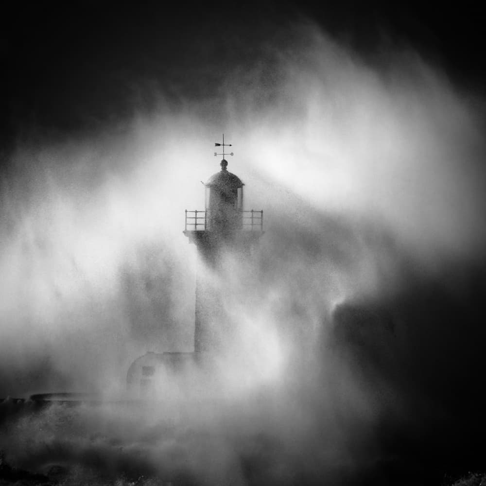 Dramatic Coastal Lighthouse by Marco Faria — canvas wall art