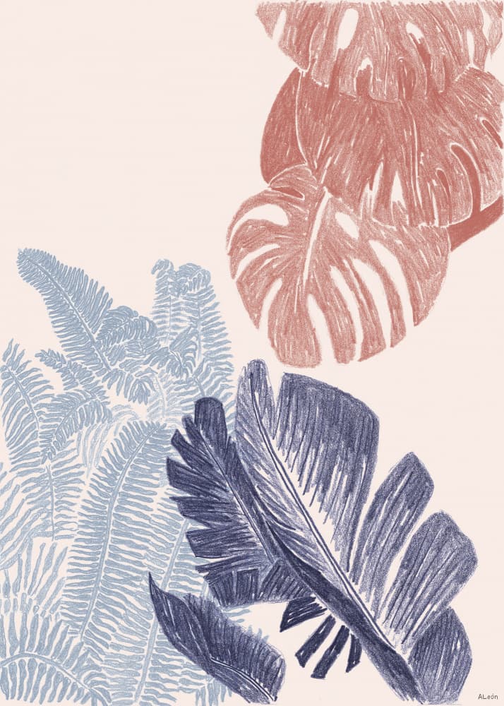 Tropical Leaf Medley by Amanda Leon — canvas wall art