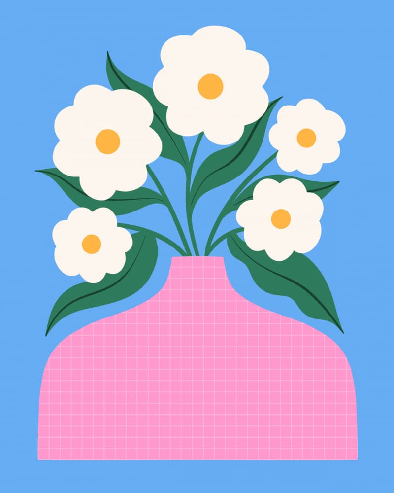 Flowers in Pink Vase by Melissa Donne — canvas wall art