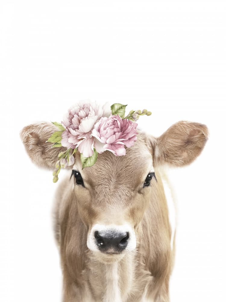 Cute Calf Floral Crown by Lila &amp; Lola — canvas wall art