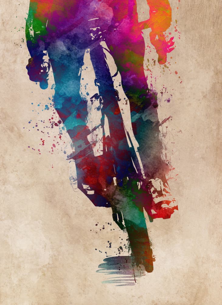 Colorful Cycling Splash by Justyna Jaszke — canvas wall art