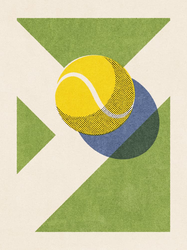 Green Court Tennis Ball by Daniel Coulmann — canvas wall art